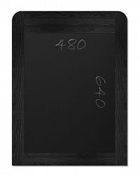 Меловая доска (48x64см) с широкой рамкой, цвет рамы "черный"